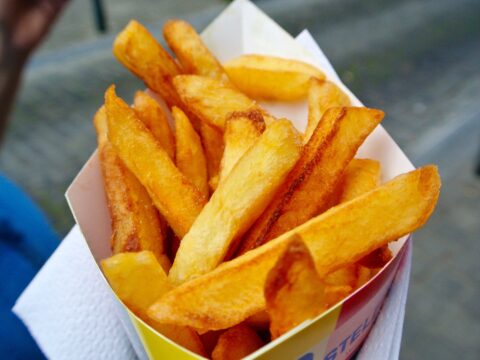 Close Up Of French Fries In Container